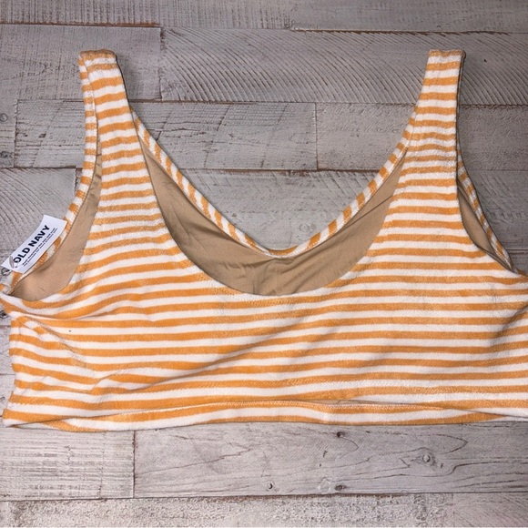 Old Navy Orange & Cream Striped Swim Top Beach Vacation V-Neck 3X & 4X - Picture 9 of 16